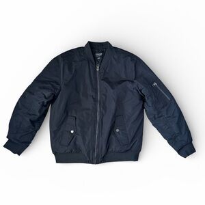 STOOSH Men’s Black Bomber Jacket Zip Front Ribbed Trim M